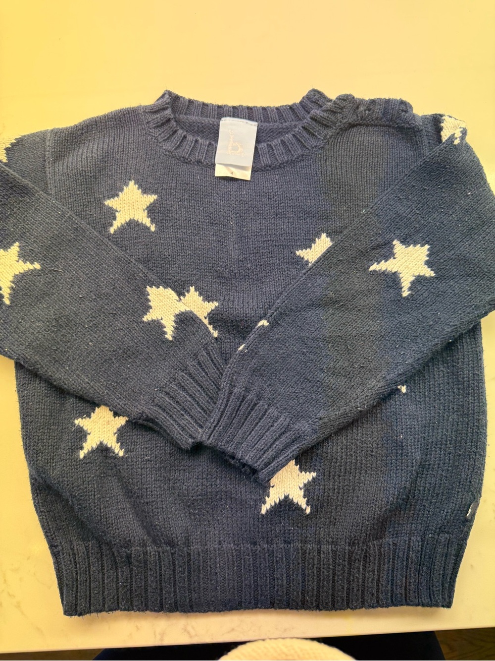 bella bliss Navy Crewneck Sweater with White Stars